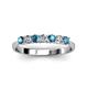 3 - Reina 3.00 mm Blue and White Lab Grown Diamond 7 Stone Wedding Band 