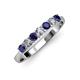 2 - Reina 3.00 mm Blue Sapphire and Lab Grown Diamond 7 Stone Wedding Band 