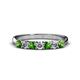 1 - Reina 3.00 mm Green Garnet and Lab Grown Diamond 7 Stone Wedding Band 