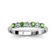 3 - Reina 3.00 mm Green Garnet and Lab Grown Diamond 7 Stone Wedding Band 