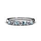 1 - Reina 3.00 mm Aquamarine and Lab Grown Diamond 7 Stone Wedding Band 