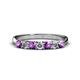 1 - Reina 3.00 mm Amethyst and Lab Grown Diamond 7 Stone Wedding Band 