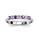 3 - Reina 3.00 mm Amethyst and Lab Grown Diamond 7 Stone Wedding Band 
