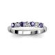 3 - Reina 3.00 mm Iolite and Lab Grown Diamond 7 Stone Wedding Band 