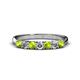 1 - Reina 3.00 mm Peridot and Lab Grown Diamond 7 Stone Wedding Band 