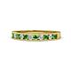 1 - Kathiryn 2.00 mm Green Garnet and Lab Grown Diamond 11 Stone Wedding Band 