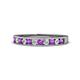 1 - Kathiryn 2.00 mm Amethyst and Lab Grown Diamond 11 Stone Wedding Band 