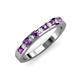 4 - Kathiryn 2.00 mm Amethyst and Lab Grown Diamond 11 Stone Wedding Band 