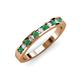 4 - Kathiryn 2.00 mm Emerald and Lab Grown Diamond 11 Stone Wedding Band 