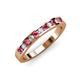 4 - Kathiryn 2.00 mm Pink Tourmaline and Lab Grown Diamond 11 Stone Wedding Band 
