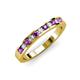 4 - Kathiryn 2.00 mm Amethyst and Lab Grown Diamond 11 Stone Wedding Band 