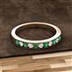 3 - Kathiryn 2.00 mm Emerald and Lab Grown Diamond 11 Stone Wedding Band 