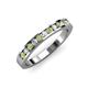 4 - Kathiryn 2.00 mm Peridot and Lab Grown Diamond 11 Stone Wedding Band 