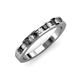 4 - Kathiryn 2.00 mm Black and White Lab Grown Diamond 11 Stone Wedding Band 