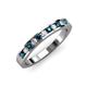 4 - Kathiryn 2.00 mm Blue and White Lab Grown Diamond 11 Stone Wedding Band 