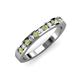 3 - Kathiryn 2.30 mm Peridot and Lab Grown Diamond 11 Stone Wedding Band 