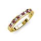 3 - Kathiryn 2.30 mm Rhodolite Garnet and Lab Grown Diamond 11 Stone Wedding Band 