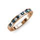 3 - Kathiryn 2.30 mm Blue and White Lab Grown Diamond 11 Stone Wedding Band 