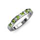 3 - Kathiryn 2.30 mm Peridot and Lab Grown Diamond 11 Stone Wedding Band 