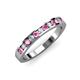 3 - Kathiryn 2.30 mm Pink Sapphire and Lab Grown Diamond 11 Stone Wedding Band 