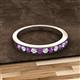 2 - Kathiryn 2.30 mm Amethyst and Lab Grown Diamond 11 Stone Wedding Band 