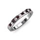 3 - Kathiryn 2.30 mm Red Garnet and Lab Grown Diamond 11 Stone Wedding Band 