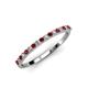 3 - Iskra 1.50 mm Round Red Garnet and Lab Grown Diamond 18 Stone Wedding Band 