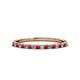 1 - Iskra 1.50 mm Round Red Garnet and Lab Grown Diamond 18 Stone Wedding Band 