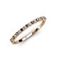 3 - Iskra 1.50 mm Round Smoky Quartz and Lab Grown Diamond 18 Stone Wedding Band 