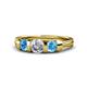 1 - Raea 1.04 ctw Lab Grown Diamond and Blue Topaz Three Stone Engagement Ring 