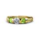 1 - Raea 1.19 ctw Lab Grown Diamond and Peridot Three Stone Engagement Ring 