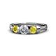 1 - Raea 1.13 ctw Lab Grown Diamond and Yellow Sapphire Three Stone Engagement Ring 