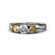 1 - Raea 1.13 ctw Lab Grown Diamond and Citrine Three Stone Engagement Ring 