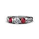 1 - Raea 1.13 ctw Lab Grown Diamond and Ruby Three Stone Engagement Ring 