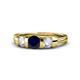 1 - Raea Blue Sapphire and Lab Grown Diamond Three Stone Engagement Ring 