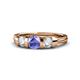 1 - Raea Tanzanite and Lab Grown Diamond Three Stone Engagement Ring 