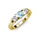 2 - Raea Aquamarine and Lab Grown Diamond Three Stone Engagement Ring 