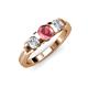 2 - Raea Pink Tourmaline and Lab Grown Diamond Three Stone Engagement Ring 