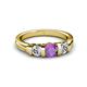 3 - Raea Amethyst and Lab Grown Diamond Three Stone Engagement Ring 