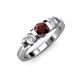 2 - Raea Red Garnet and Lab Grown Diamond Three Stone Engagement Ring 