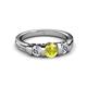 3 - Raea Yellow Diamond and White Lab Grown Diamond Three Stone Engagement Ring 
