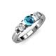 2 - Raea London Blue Topaz and Lab Grown Diamond Three Stone Engagement Ring 
