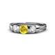 1 - Raea Lab Created Yellow Sapphire and Lab Grown Diamond Three Stone Engagement Ring 