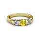 3 - Raea Lab Created Yellow Sapphire and Lab Grown Diamond Three Stone Engagement Ring 