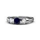 1 - Raea Blue Sapphire and Lab Grown Diamond Three Stone Engagement Ring 