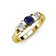 2 - Raea Blue Sapphire and Lab Grown Diamond Three Stone Engagement Ring 