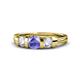 1 - Raea Tanzanite and Lab Grown Diamond Three Stone Engagement Ring 