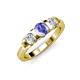 2 - Raea Tanzanite and Lab Grown Diamond Three Stone Engagement Ring 