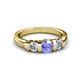 3 - Raea Tanzanite and Lab Grown Diamond Three Stone Engagement Ring 