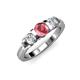 2 - Raea Pink Tourmaline and Lab Grown Diamond Three Stone Engagement Ring 